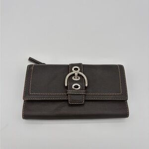 Coach SoHo Wallet with Silver Buckle Detail - 🍫Brown